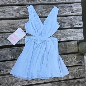 Side Cutout blue dress mini new NWT